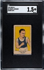 1923 W515-1 BENNY LEONARD Boxing Strip Card #8 SGC 1.5 Fair Condition!