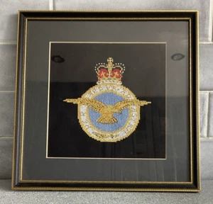 Framed Embroidered Royal Air Force, UK, RAF, Badge, Crest. - Picture 1 of 4