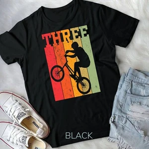 Kids 3rd Birthday Boys 3 Year Old Three BMX Bike Racing Bicycle Unisex T-shirt - Picture 1 of 11