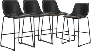 DUMOS 26 Inch Counter Height Bar Stools Set of 4, Modern Faux Leather High - Picture 1 of 6