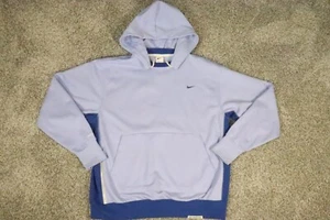 Nike Mens Sweatshirt Large Blue Hoodie Drifit Outdoors Swoosh - Picture 1 of 8