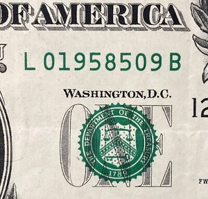 May 9, 1958 Birthday Note $1 One Dollar Bill Fancy Serial Number - Picture 1 of 4
