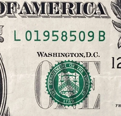 May 9, 1958 Birthday Note $1 One Dollar Bill Fancy Serial Number - Image 1 of 4