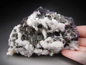Cristales de barita sobre fluorita Denton Mine Illinois - Imagen 1 de 7
