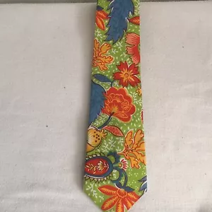 VINTAGE BANANA REPUBLIC Safari & Travel Necktie Bright Flowers USA - Picture 1 of 6