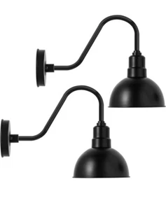 Outdoor Barn Light Fixtures, 2 Pack Farmhouse Gooseneck Exterior Wall Lantern - Picture 1 of 15
