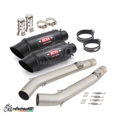 Tubo de enlace de escape medio 51 mm puntas silenciador para Suzuki V-Strom 1000 DL1000 2002-2013 Foto 1 de 4