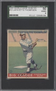 1933 World Wide Big League Chewing Gum V353 Lafayette Thompson SGC 50 Rookie RC