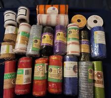 Lot of 12 Partial Christmas Wrapping Ribbon Red Green Gold All The