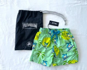 Vilebrequin France Surfing Turtles Green Swim Shorts Youth Trunks Sz 4 - Picture 1 of 11
