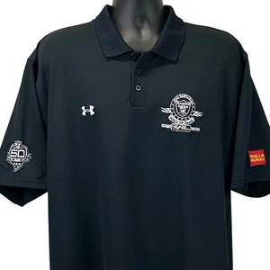 Las Vegas Raiders Fred Biletnikoff Golf Classic Polo Shirt Mens XL Black Golfer - Picture 1 of 9