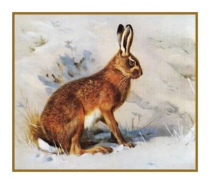 Naturalist Archibald Thorburn Common Hare Rabbit Counted Cross Stitch Pattern - Picture 1 of 4