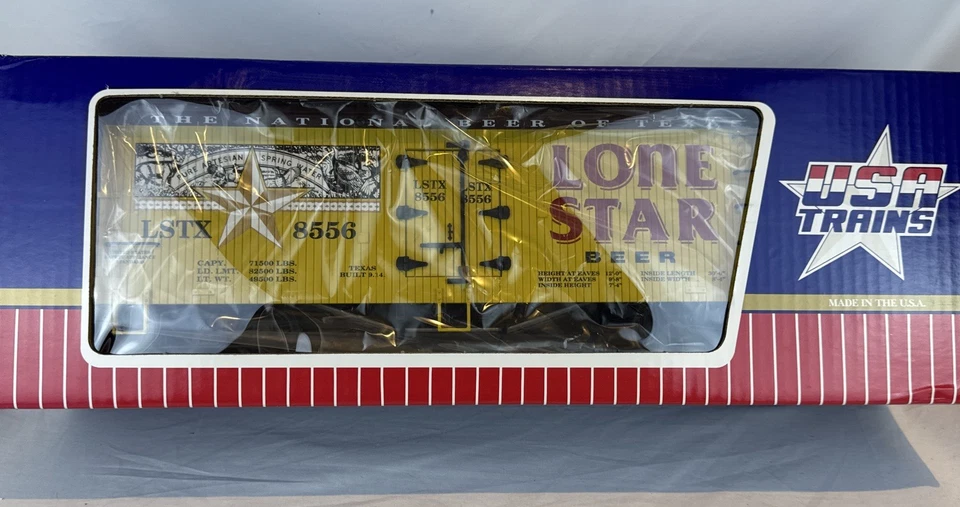 USA Trains R-16118 Lone Star Beer Reefer G Scale NIB Refrigerator Car Beer Texas - Image 1 of 4