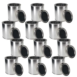 1 Pint (16 Ounce) Paint Cans & Lids (12 Pack) Unlined Metal Paint Cans - Picture 1 of 5