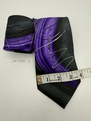 Corbata de diseñador J.Garcia Wetlands II Collection Sixty 60" 100 % seda púrpura y negro Foto 1 de 4