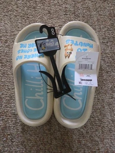 Sandalias deslizantes azules para mujer chile cómodas, crema y azul claro talla 8 - Imagen 1 de 3