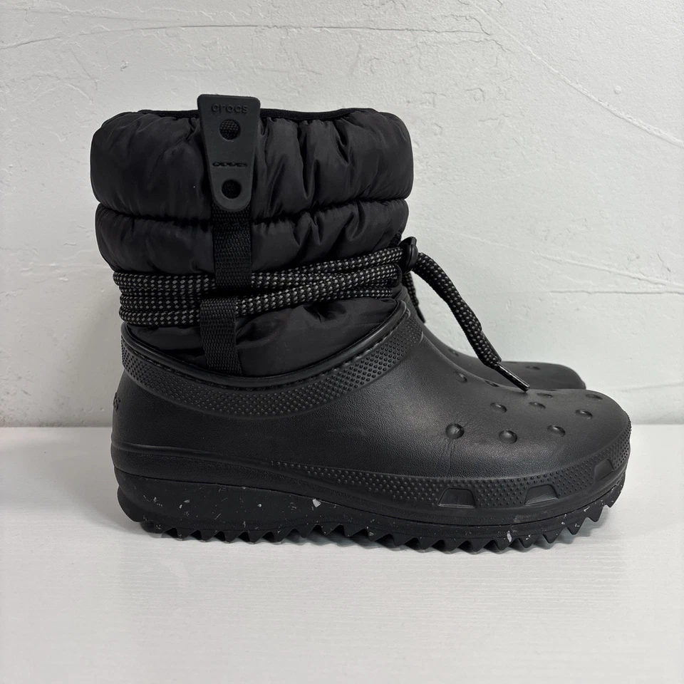 Crocs Classic Neo Puff Luxe Women’s Sz 7 Black Waterproof Adjustable Strap Boots - Image 1 of 4