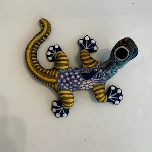 Lizard Salamander Figurine Authentic Alebrje Wall Art from Mexico 8" x 8.5" - Bild 1 von 6