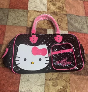 Hello kitty Crossbody Bag Women Sanrio Black With Bow New Leather Hand Bag XL - Picture 1 of 5