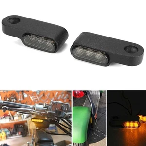 Turn Signal Lights Mini Accessories Amber DC 12V Indicators Smoke Lens - Picture 1 of 10