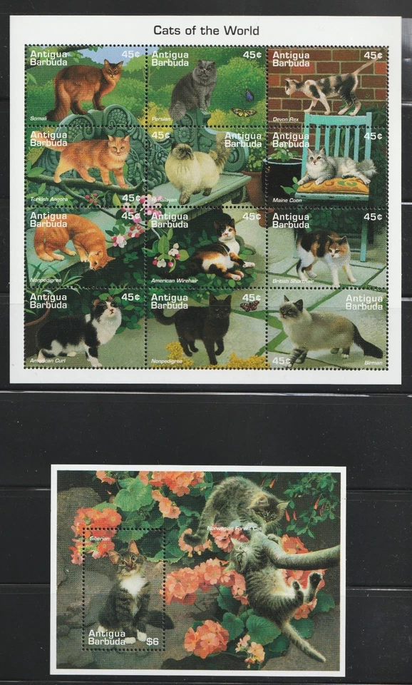 Antigua y Barbuda 1995 Sc# 1918-19 - Gatos del mundo. MNH Cv$16,00 Foto 1 de 1