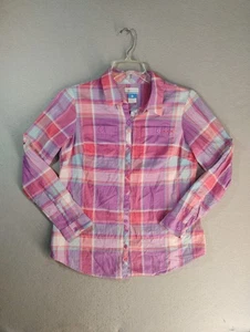 Columbia PFG Womens Top Medium Multicolor Check Long Sleeve Collared Button Up - Picture 1 of 9