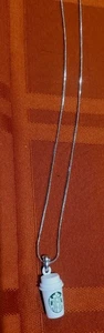 15,75" Silber Schlangenkette mit STARBUCKS Kaffeetasse Anhänger Kinder (Bonus Geschenktüte) - Bild 1 von 4