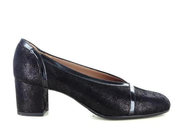 1211 CONFORT SCARPA DONNA DECOLTE'  INVERNALE TACCO 50 COL NERO VERA PELLE CAMOS - Immagine 1 di 1