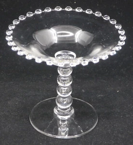 VINTAGE IMPERIAL GLASS CANDLEWICK PATTERN COMPOTE, CANDY DISH, BOWL, 5 IN. MCM - Picture 1 of 4