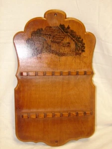 Alte Mühle Wasserrad Holzlöffel Wandgestell, das 16 Löffel fasst - Bild 1 von 4