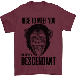 Chimp Evolved Dessendant Funny Monkey Ape Mens T-Shirt 100% Cotton - Picture 1 of 85