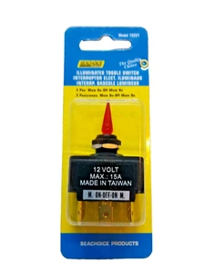Red Illuminated DPDT 3 Position Mom On / Off / Mom On Toggle Switch for Boats - Bild 1 von 3