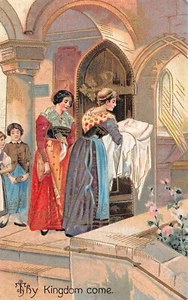ORACIÓN DEL SEÑOR~VENGA TU REINO~REPUJADO~C.1910 - Imagen 1 de 3