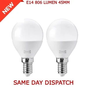 2 Pack SOLHETTA LED bulb E14 806 lumen Globe opal white 27000K 5.9 W 45mm - Picture 1 of 1