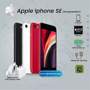 Apple iPhone SE 2ND GEN 2020 -64GB TO 256GB -Choose Colors- Choose Carrier - Picture 1 of 3