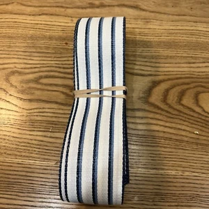 Vintage Wellington Re-Web Kit Lawn Chair Webbing 40’ X 2.25” White & Blue Stripe - Picture 1 of 3