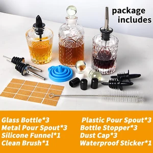 Kaffeesirup Spender Olivenöl Flasche Honigkanne 3er Set, Vintage Glas Bot... - Bild 1 von 12