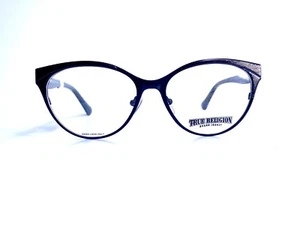 New True Religion Black Cat Eye Metal Frame Eyeglasses LT24219419 T032 52 16 140 - Picture 1 of 8