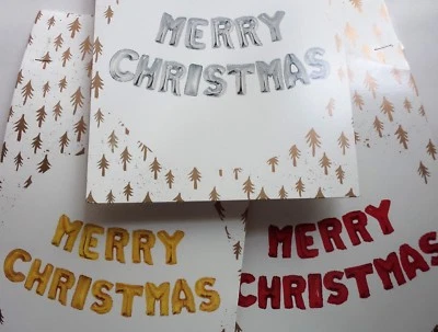MERRY CHRISTMAS LETTER FOIL BALLOON GARLAND PARTY DECORATION GOLD SILVER RED  - image 1 of 4