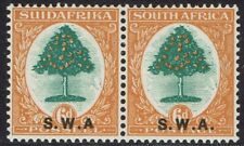 SOUTH WEST AFRICA 1927 ORANGE TREE 6D PAIR VARIETY NO STOP AFTER A