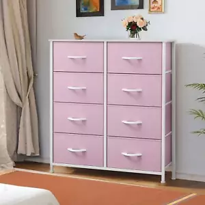 8-Drawer Dresser for Bedroom,Fabric Storage Chest Organizer for Living Room,Pink - Picture 1 of 6