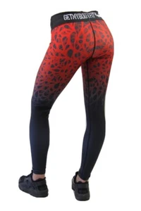 Damen Gym Leggings Bodybuilding Rot Sport Gym GETMYBODYFIT Web Camo XS Neu - Bild 1 von 4