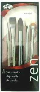 Royal & Langnickle Five Watercolor Brushes Set 832 Zen Series 83 -Paint Artist - Picture 1 of 11