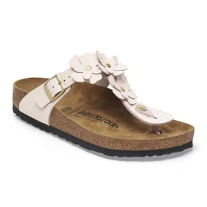 Infradito Birkenstock Gizeh Flower donna ciabatta in pelle tempo libero casual - Foto 1 di 6