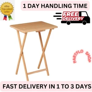 Mainstays Indoor Single Folding TV Tray Table - Natural L 19 x W 15 x H 26 inch - Picture 1 of 3