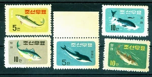 1961 Pesce, tonno, merluzzo del Pacifico, balena Sei, delfino, sgombro, Corea, Mi.293, MNH - Foto 1 di 1