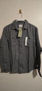 Goodfellow & Co. Men’s Mid-Weight Flannel Button Down LS Gray Size M Shirt NWT - Picture 1 of 5