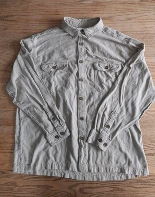 Woolrich 100% Cotton Shirt Tan Long Sleeve Button Pockets Casual Mens Sz XL - Image 1 of 4