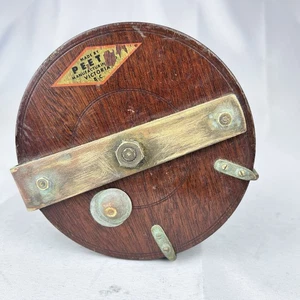 Carrete de pesca Peetz vintage 5 pulgadas madera latón, Victoria B.C. Bonito - Imagen 1 de 8