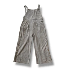 Grauer ärmelloser Overall mit Knopfleiste und Tasche weites Bein Gr. XL Knöpfe Markenlos - Bild 1 von 7